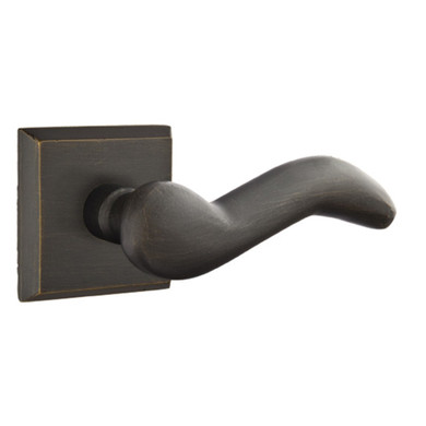 Emtek 7061-CD-MB Cody Sandcast Bronze Door Lever Dummy Set With #6 Rosette Medium Bronze