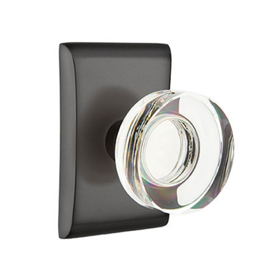 Emtek 5051-MDC-US19 Modern Disc Door Knob Dummy Set With Neos Rosette Flat Black