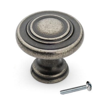 Dynasty Hardware K-81295-AN Three Ring Cabinet Knob, Antique Nickel