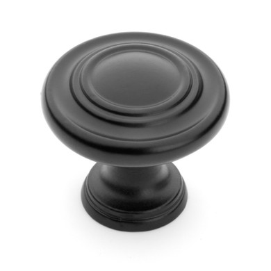 Dynasty Hardware K-81295-FB Three Ring Cabinet Knob, Flat Black