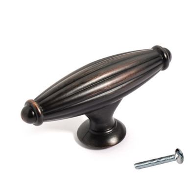 Dynasty Hardware K-8618-10B Fluted Cabinet Knob, Oil Rubbed Bronze