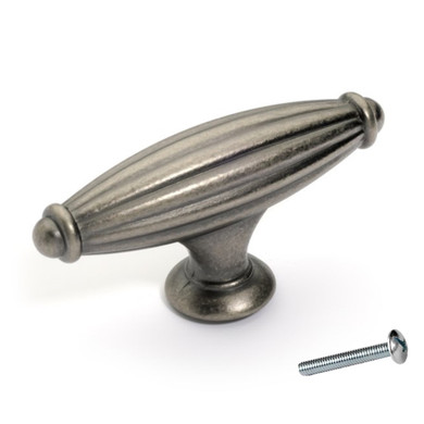 Dynasty Hardware K-8618-AN Fluted Cabinet Knob, Antique Nickel