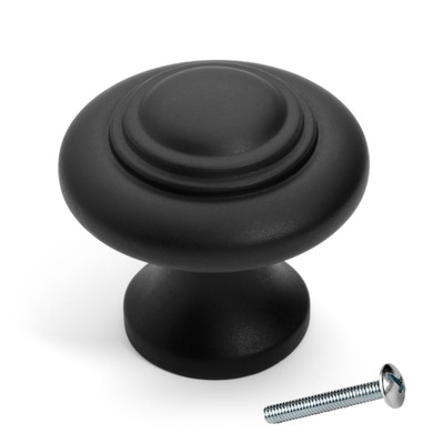 Dynasty Hardware K-9229-FB Concentric Cabinet Hardware Knob, Flat Black