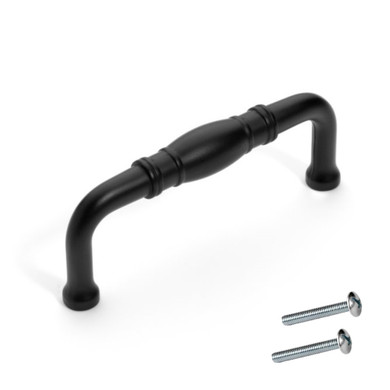 Dynasty Hardware P-80290-FB Barrel Cabinet Hardware Pull Flat Black