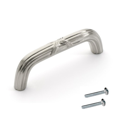 Dynasty Hardware P-82432-SN Ribbon and Reed Cabinet Hardware Pull Satin Nickel