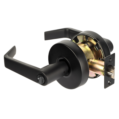 Dynasty Hardware AUG-00-US19 Grade 2 Commercial Duty Office Door Keyed Lever Lockset, ADA, Flat Black