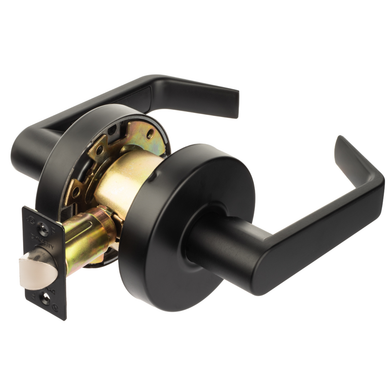 Dynasty Hardware AUG-30-US19 Grade 2 Commercial Duty Passage Lever, ADA, Flat Black Finish