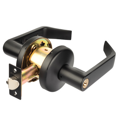 Dynasty Hardware AUS-00-US19 Austin Commercial Keyed Office Entry Lever ADA Approved, Flat Black