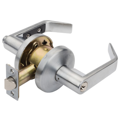 Dynasty Hardware AUS-05-26D Austin Commercial Storeroom Funciton Keyed Lever Lockset ADA Approved, Satin Chrome