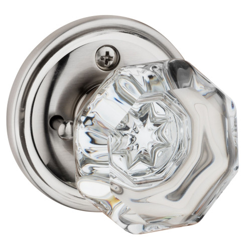 Dynasty Hardware DYN-1830-PRIV-US15 Classic Rosette, Crystal Style Door Knob, Privacy Set, Satin Nickel