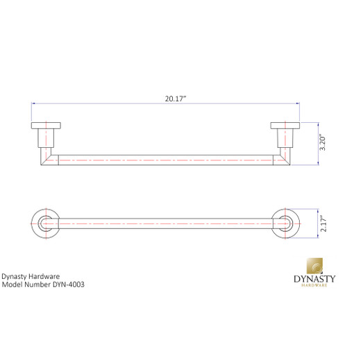 Dynasty Hardware 4003-ORB Manhattan 18" Single Towel Bar Oil Rubbed Bronze