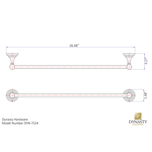 Dynasty Hardware 7524-ORB Bel-Air 24" Single Towel Bar Oil Rubbed Bronze