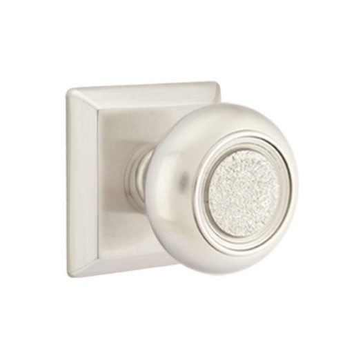 Emtek 8231-BT-US15 Belmont Door Knob Privacy Set With Quincy Rosette Satin Nickel