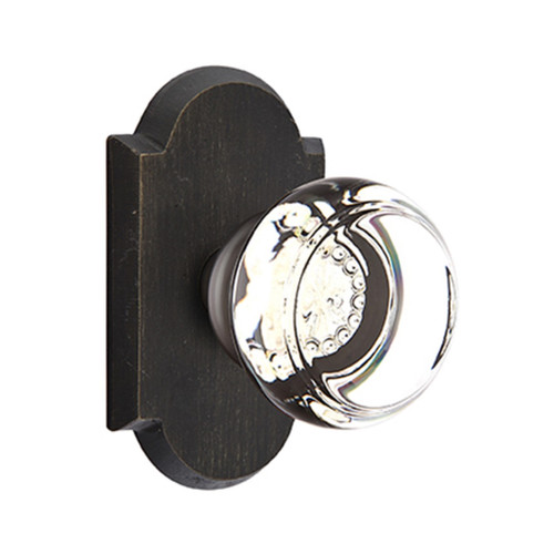 Emtek 7208-GT-MB Georgetown Crystal Door Knob Privacy Set With Sandcast Bronze #1 Rosette Medium Bronze