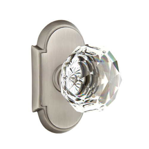 Emtek 8208-CK-US15A Diamond Crystal Door Knob Privacy Set With #8 Rosette Pewter