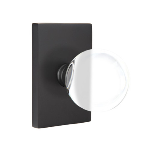 Emtek 5212-BL-US19 Bristol Door Knob Privacy Set With Modern Rectangular Rosette Flat Black