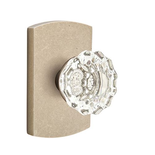 Emtek 7100-AS-TWB Astoria Crystal Door Knob Passage Set With Sandcast Bronze #4 Rosette Tumbled White Bronze