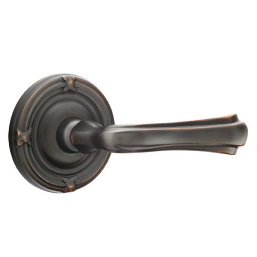 Emtek 8207-WM-US10B Wembley Door Lever Privacy Set With Ribbon & Reed Rosette Oil Rubbed Bronze