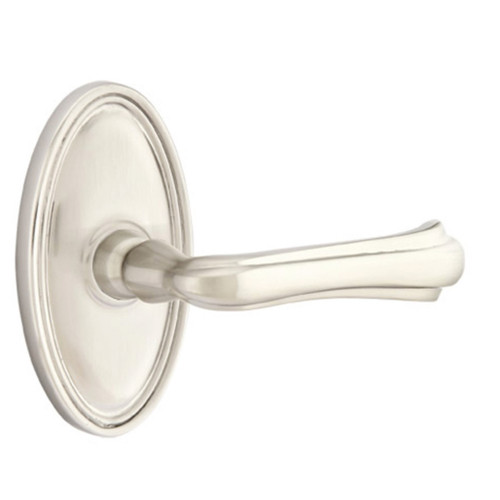 Emtek 8220-WM-US15 Wembley Door Lever Privacy Set With Oval Rosette Satin Nickel