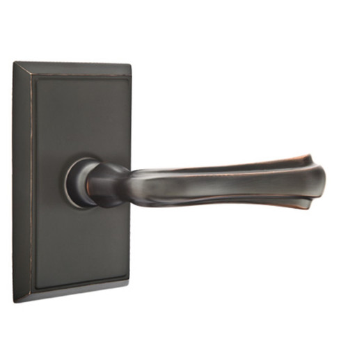 Emtek 8221-WM-US10B Wembley Door Lever Privacy Set With Rectangular Rosette Oil Rubbed Bronze