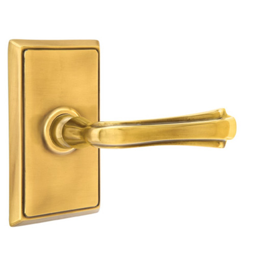 Emtek 8221-WM-US7 Wembley Door Lever Privacy Set With Rectangular Rosette French Antique