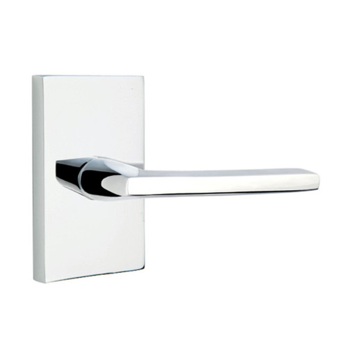 Emtek 5212-HLO-US26 Helios Door Lever Privacy Set With Modern Rectangular Rosette Polished Chrome