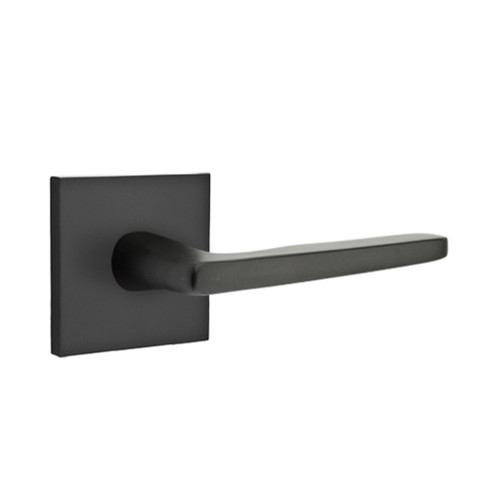 Emtek 5210-HER-US19 Hermes Door Lever Privacy Set With Square Rosette Flat Black