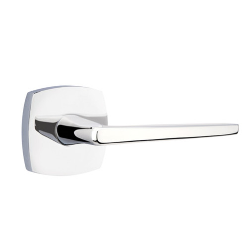 Emtek 5326-HER-US26 Hermes Door Lever Privacy Set With Urban Modern Rosette Polished Chrome