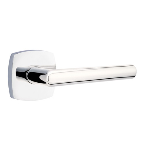 Emtek 5052-HEC-US14 Hercules Door Lever Dummy Set With Modern Rectangular  Rosette Polished Nickel 