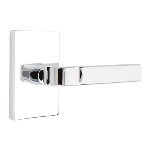 Emtek 5112-AST-US26 Aston Door Lever Passage Set With Modern Rectangular Rosette Polished Chrome