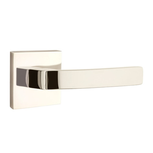 Emtek 5210-BRL-US14 Breslin Door Lever Privacy Set With Square Rosette Polished Nickel