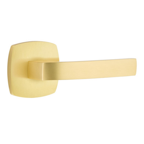 Emtek 5316-BRL-US4 Breslin Door Lever Passage Set With Urban Modern Rosette Satin Brass