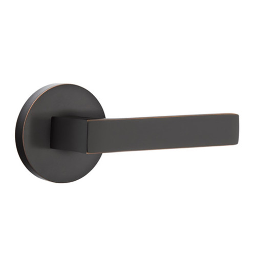 Emtek 5209-DT-US10B Dumont Door Lever Privacy Set With Disk Rosette Oil Rubbed Bronze