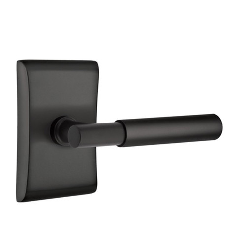 Emtek 5211-MYL-US19 Myles Door Lever Privacy Set With Neos Rosette Flat Black