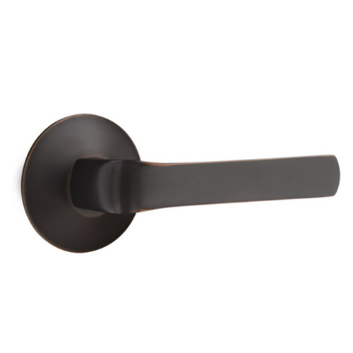 Emtek 5057-SPN-US10B Spencer Door Lever Dummy Set With Modern Rosette Oil Rubbed Bronze