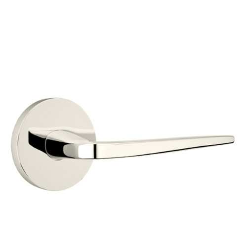 Emtek 5210-AST-US14 Aston Door Lever Privacy Set With Square Rosette  Polished Nickel 