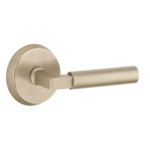 Emtek 7100-BZRN-TWB Round Sandcast Bronze Door Knob Passage Set With #4  Rosette Tumbled White Bronze