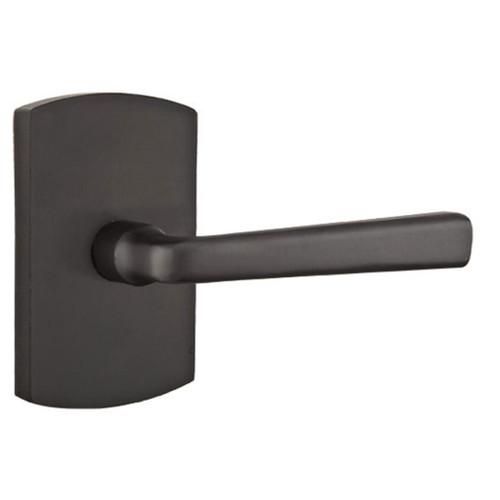 Emtek 7200-CR-FB Cimarron Sandcast Bronze Door Lever Privacy Set With #4 Rosette Flat Black Bronze