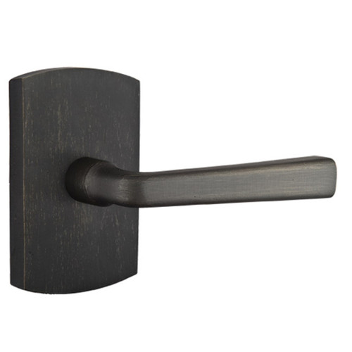 Emtek 7200-CR-MB Cimarron Sandcast Bronze Door Lever Privacy Set With #4 Rosette Medium Bronze