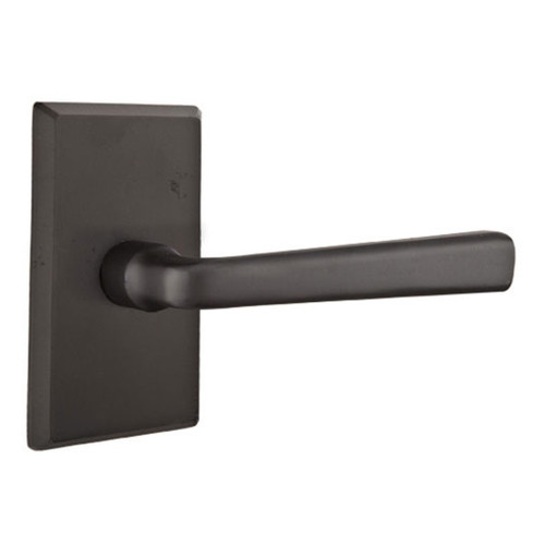 Emtek 7204-CR-FB Cimarron Sandcast Bronze Door Lever Privacy Set With #3 Rosette Flat Black Bronze