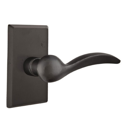 Emtek 7104-D-FB Durango Sandcast Bronze Door Lever Passage Set With #3 Rosette Flat Black Bronze