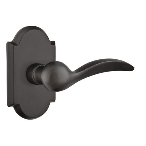 Emtek 7108-D-FB Durango Sandcast Bronze Door Lever Passage Set With #1 Rosette Flat Black Bronze