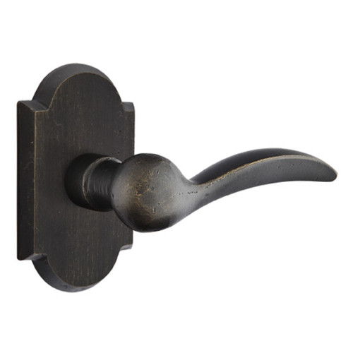 Emtek 7208-D-MB Durango Sandcast Bronze Door Lever Privacy Set With #1 Rosette Medium Bronze