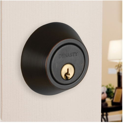 Dynasty Hardware DB-100-12P Single Cylinder Deadbolt, Aged Oil Rubbed Bronze
