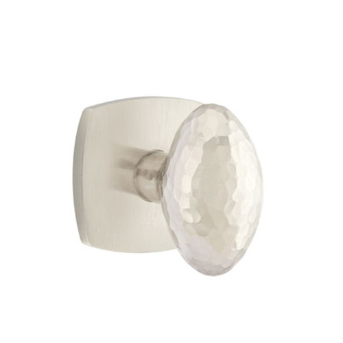 Emtek 5306-HE-US15 Hammered Egg Door Knob Dummy Set With Urban Modern Rosette Satin Nickel