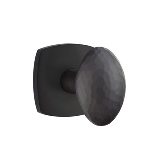 Emtek 5316-HE-US19 Hammered Egg Door Knob Passage Set With Urban Modern Rosette Flat Black