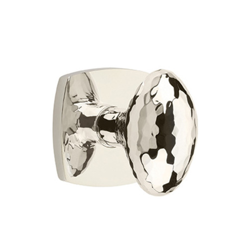 Emtek 5326-HE-US14 Hammered Egg Door Knob Privacy Set With Urban Modern Rosette Polished Nickel
