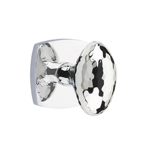 Emtek 5326-HE-US26 Hammered Egg Door Knob Privacy Set With Urban Modern Rosette Polished Chrome