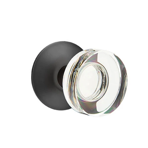 Emtek 5107-MDC-US19 Modern Disc Door Knob Passage Set With Modern Rosette Flat Black
