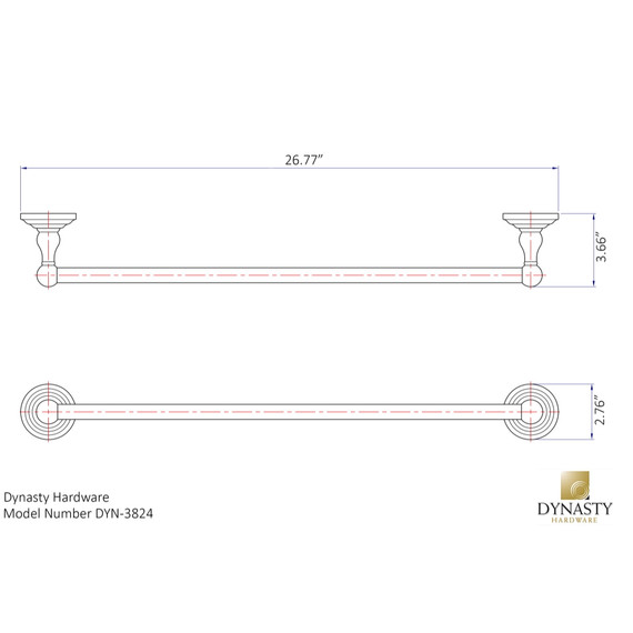 Dynasty Hardware 3824-ORB Palisades 24" Single Towel Bar Oil Rubbed Bronze